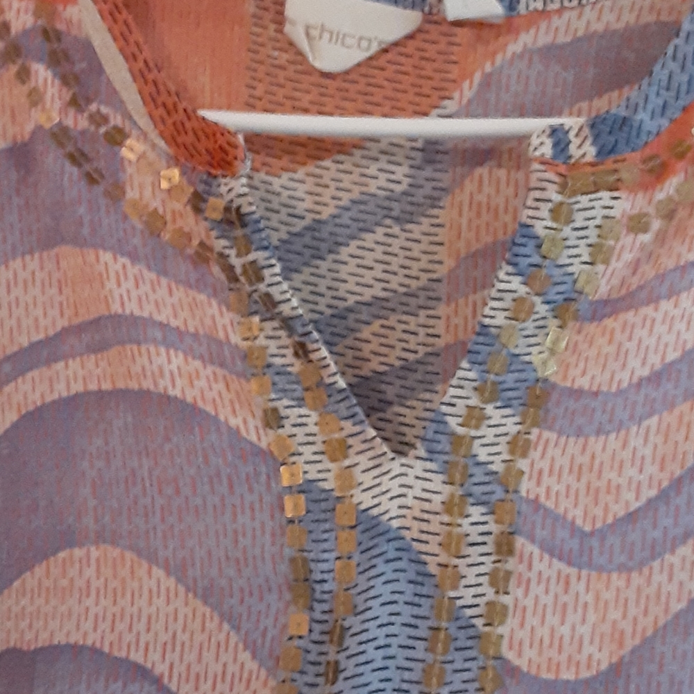 CHICO'S mesh long TOP - Picture 7 of 7